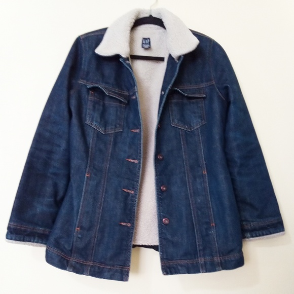 GAP Jackets & Blazers - Gap Denim Fleece Lined Button Up Jean Jacket SZ M
